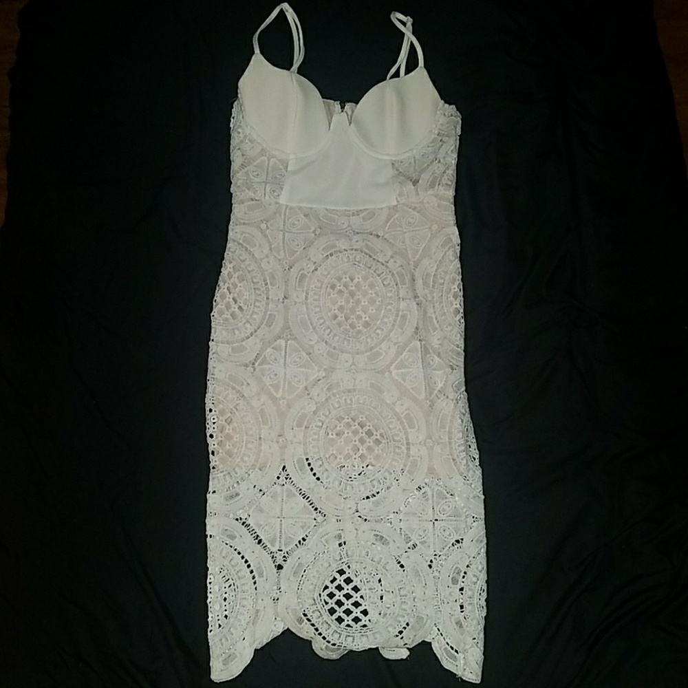 White Lace Midi Dress